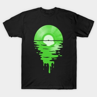 Cool Music Vinyl Record Retro Green T-Shirt